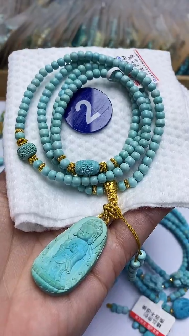 【闪购商品】绿松石项链18K金镶嵌2