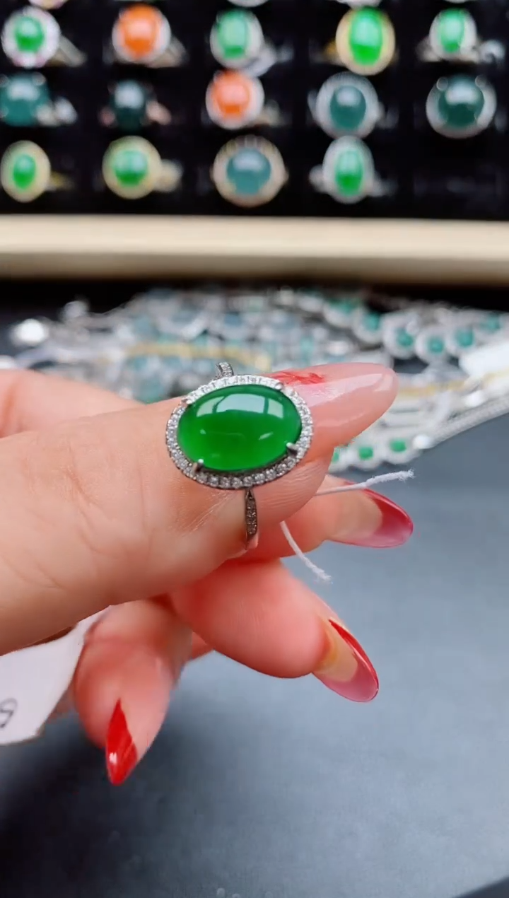 【闪购商品】翡翠戒指银S925镶嵌8050505