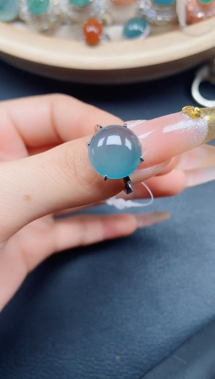【闪购商品】翡翠戒指银S925镶嵌翡翠