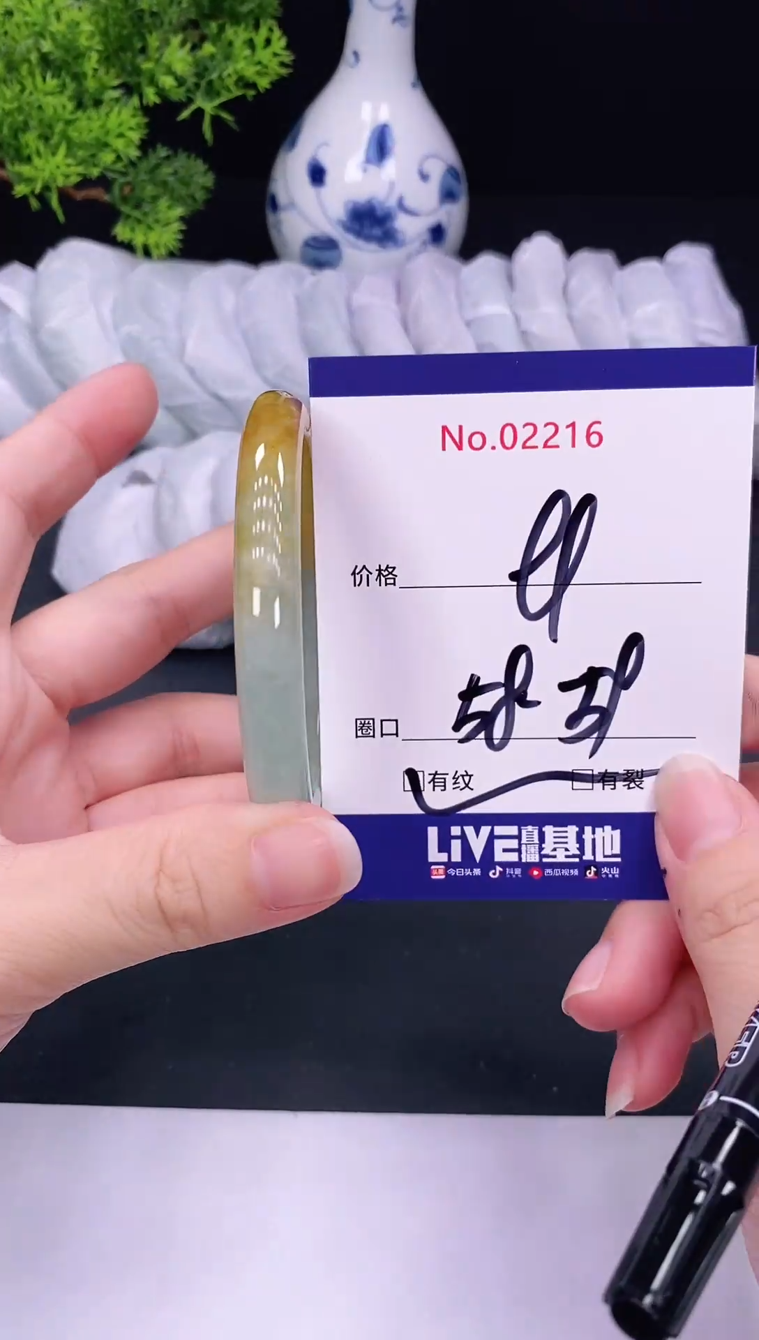 未镶嵌手镯翡翠2216