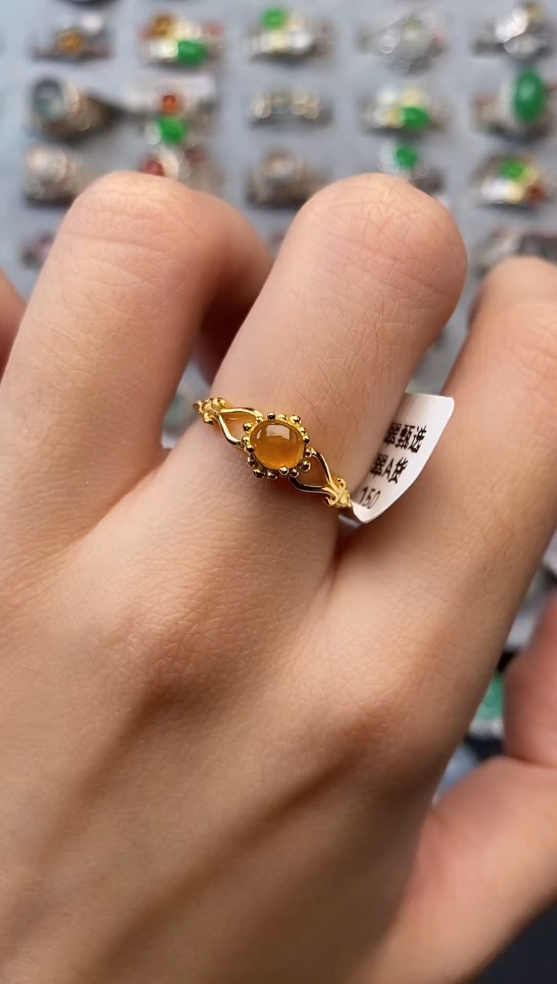 银S925镶嵌戒指翡翠天然A货翡翠5