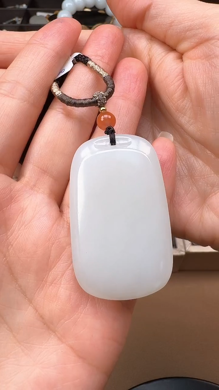 【闪购商品】和田玉吊坠未镶嵌1171白玉平安牌