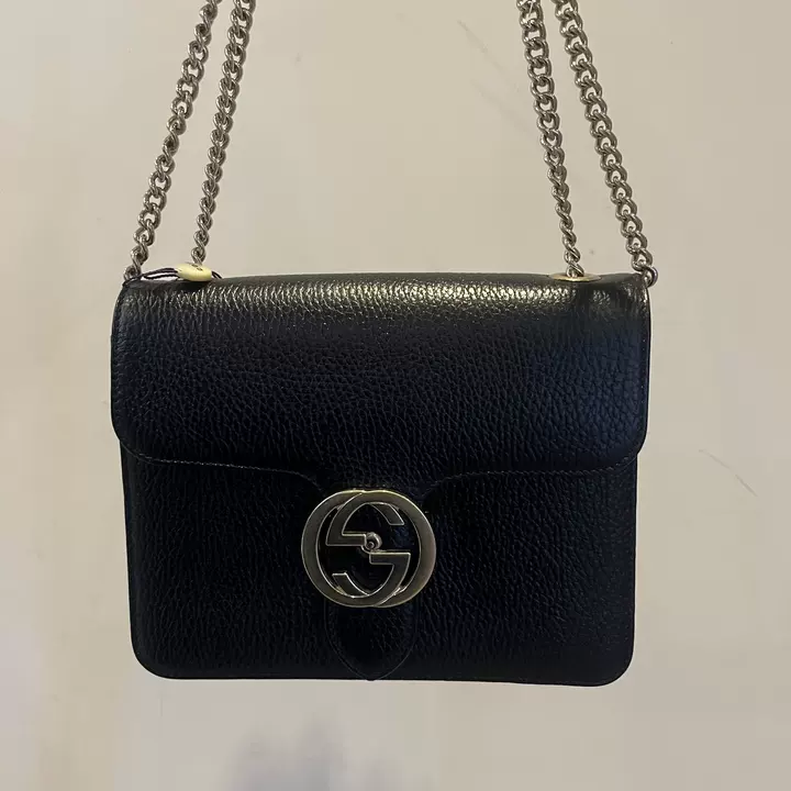 95新 GUCCI/古驰 黑金风琴包/EE05124613/4613/护
