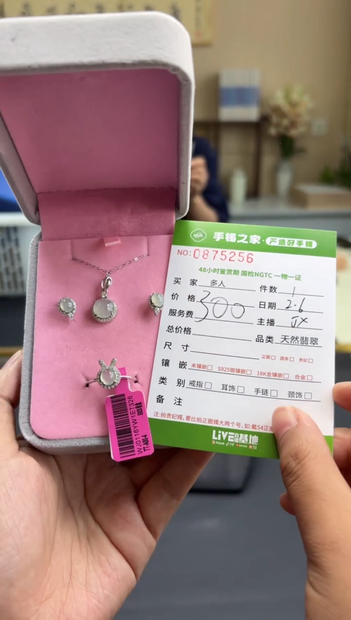 【闪购商品】翡翠套链银S925镶嵌多人