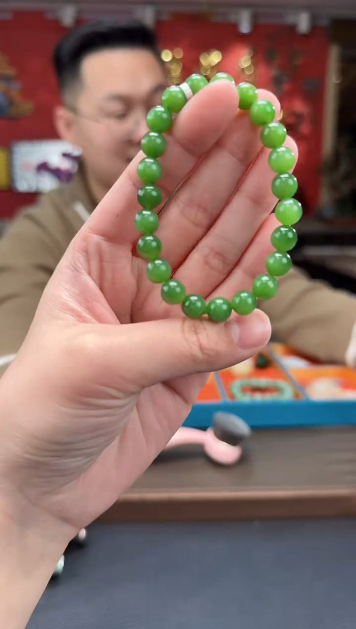 【闪购商品】和田玉手串未镶嵌碧玉猫单圈手串