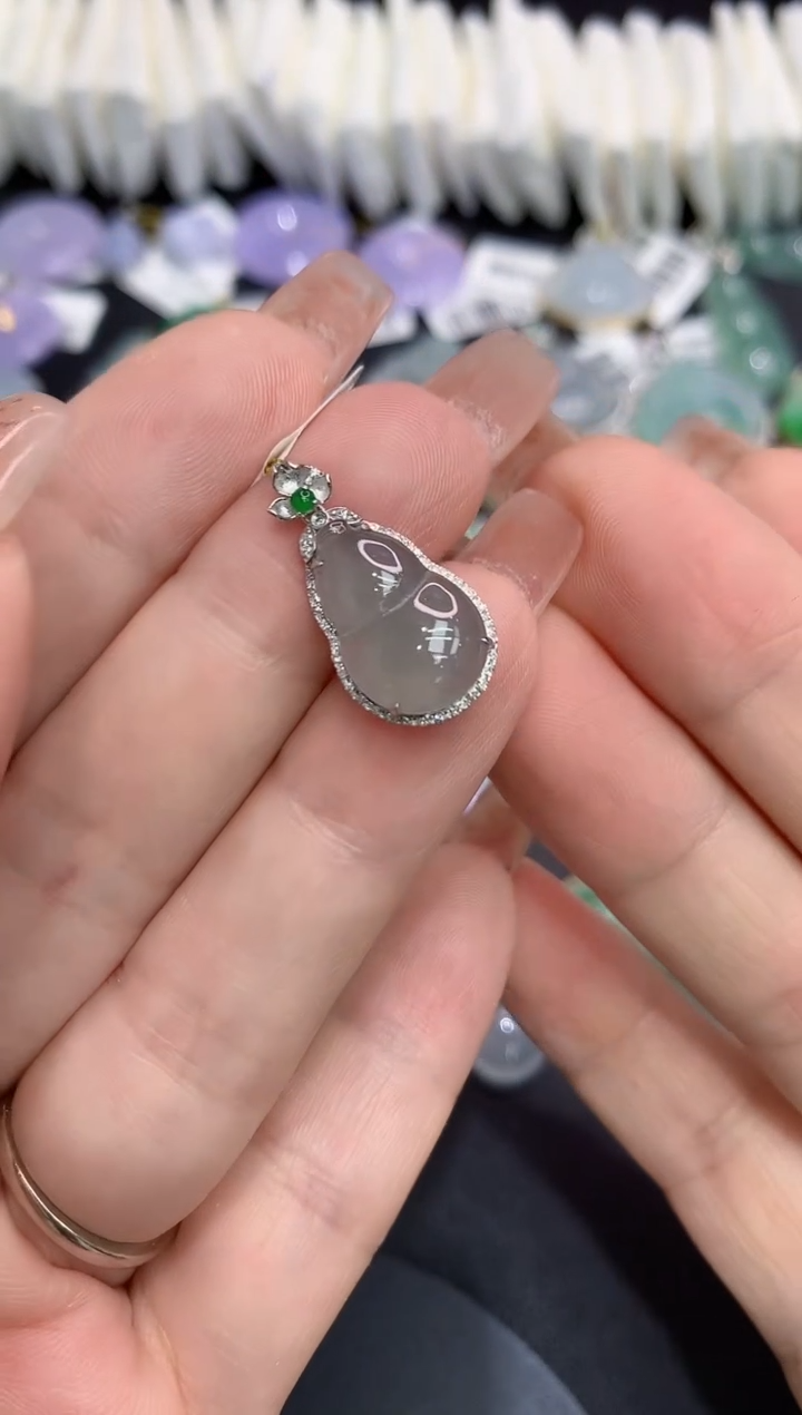 吊坠(不含链)18K金镶嵌翡翠111111111111