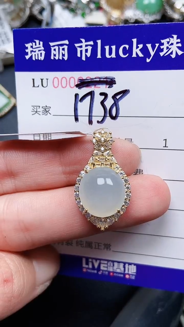 颈饰银S925镶嵌翡翠1738