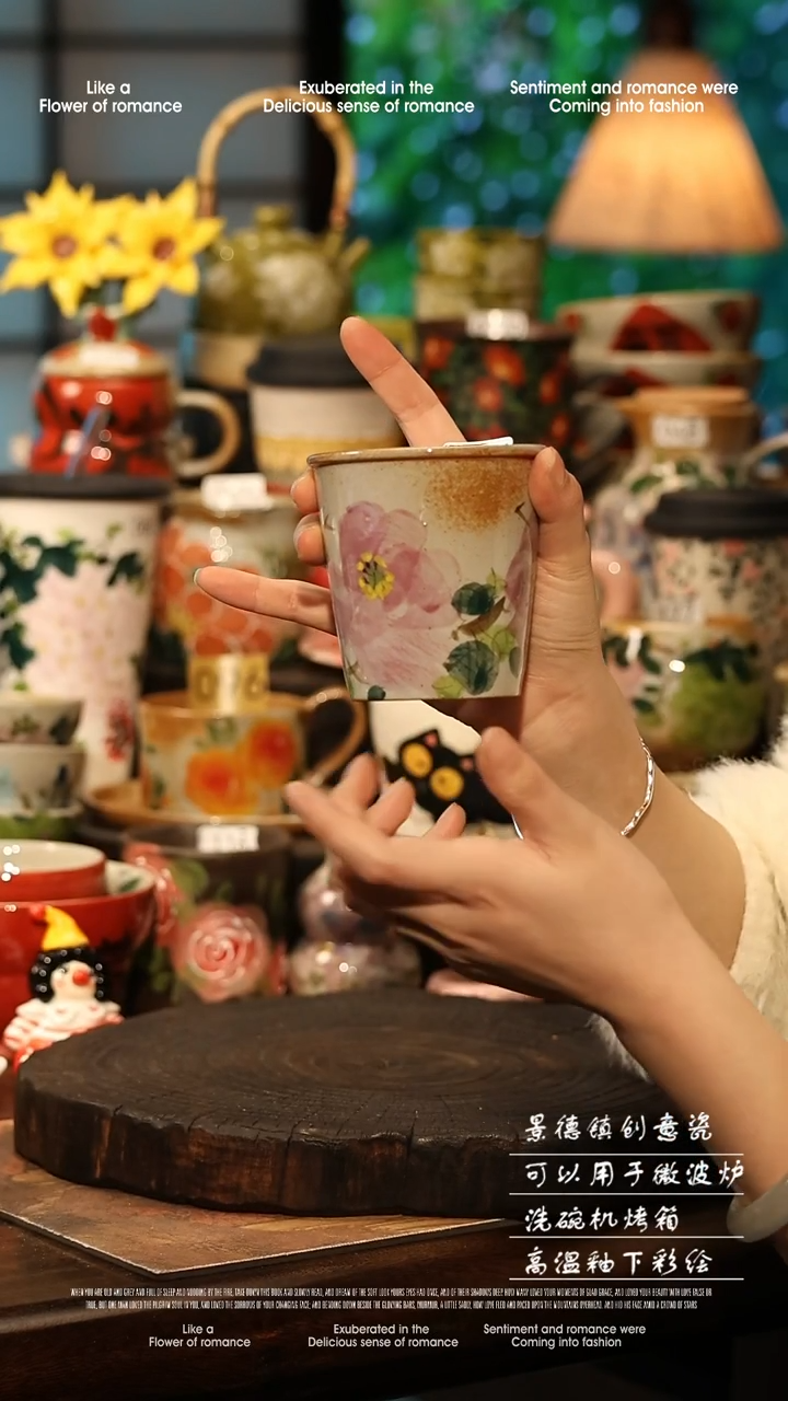 陶瓷景德镇高温釉下彩手工手绘款式@A0891@