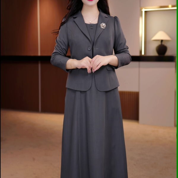 25年秋季新款真两件大码女装连衣裙洋气收腰显瘦 FY-9239