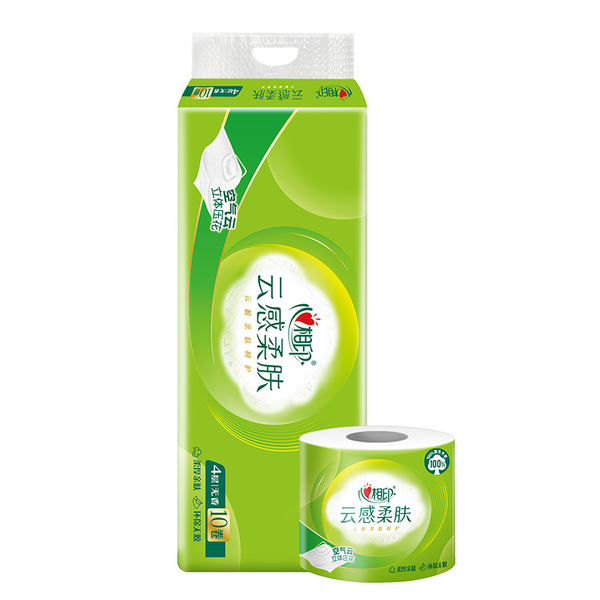 心相印云感系列四层立体压花卷筒卫生纸4层 150g*10卷