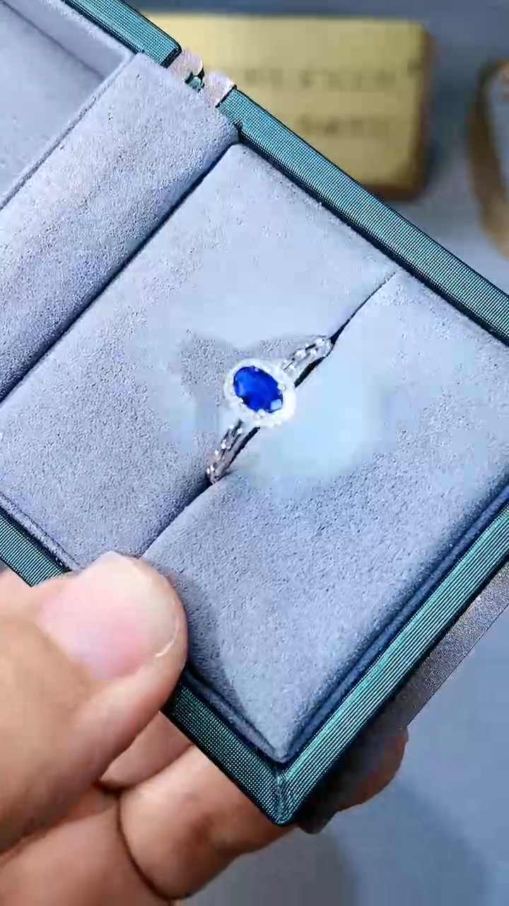 【闪购商品】蓝宝石戒指银S925镶嵌354