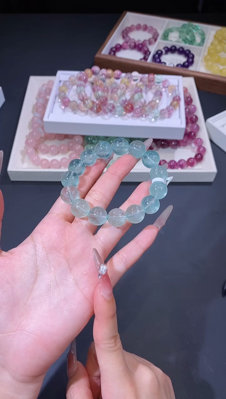 未镶嵌手链萤石1126.12绿萤石手串 多样性发其一