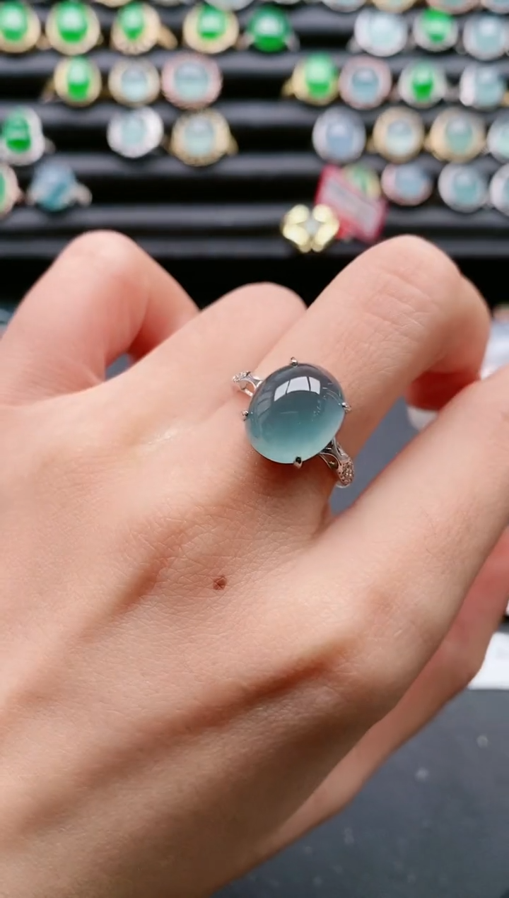 【闪购商品】翡翠戒指银S925镶嵌11111