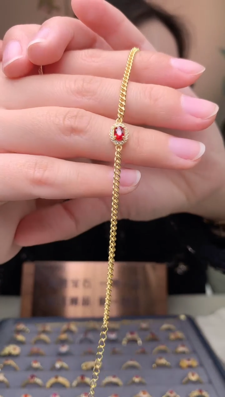 【闪购商品】蓝宝石手链银S925镶嵌手链