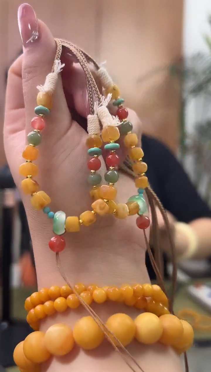 裸石琥珀未镶嵌天然琥珀蜜蜡珠绳多样性发一条