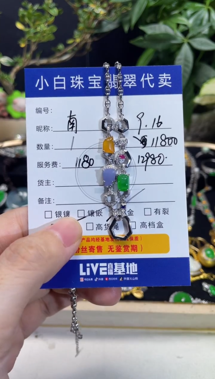 套链18K金镶嵌翡翠南*云百搭链