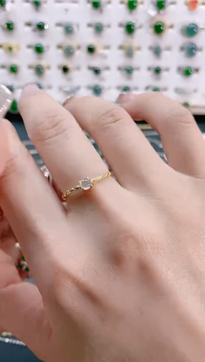 【闪购商品】翡翠戒指银S925镶嵌天然翡翠