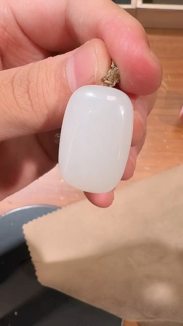 【闪购商品】和田玉吊坠未镶嵌1089白玉面包牌