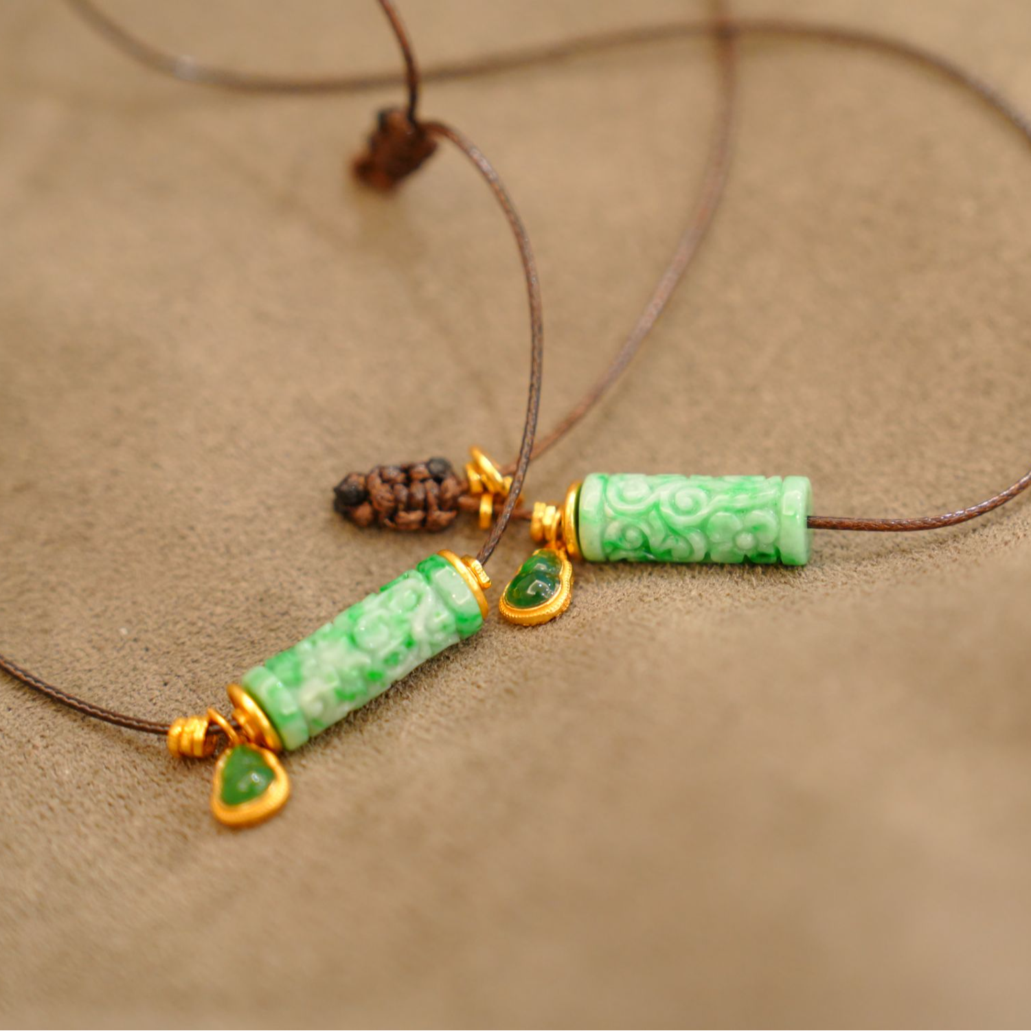 【初见珠宝】翡翠桶珠项链25-3C07X344【多样性发一件】21x7mm