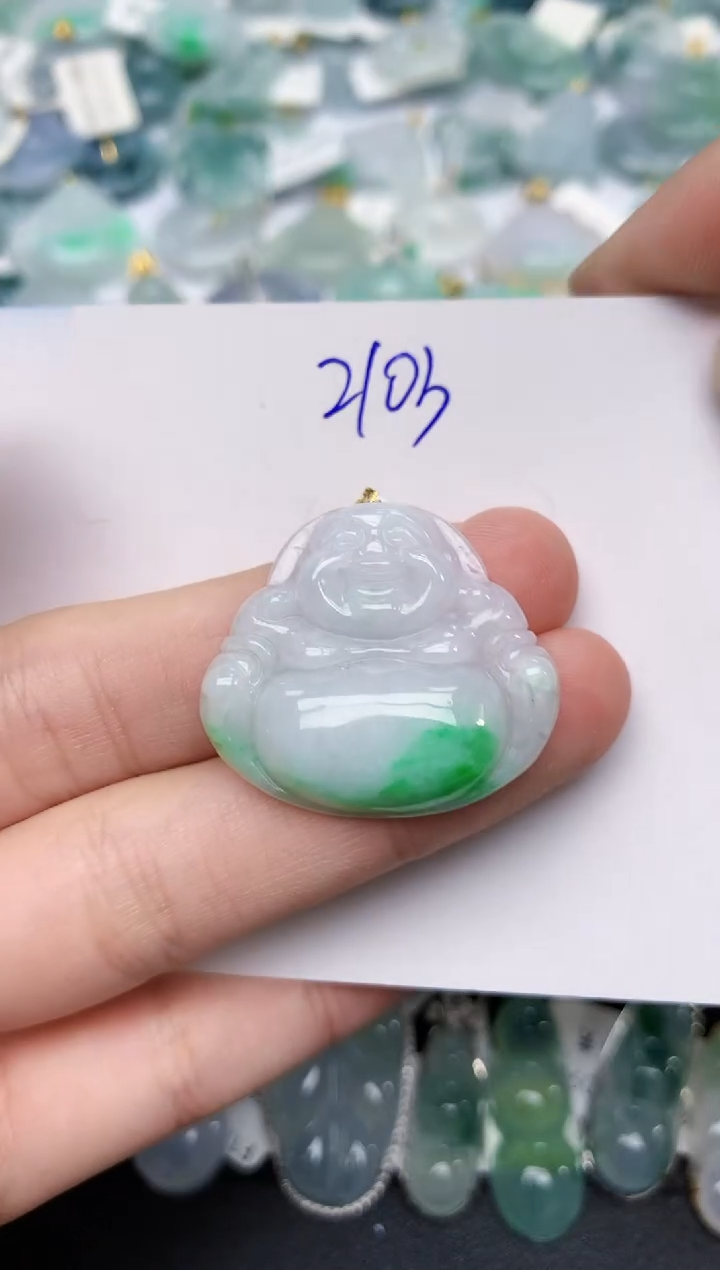 颈饰18K金镶嵌翡翠天然缅甸A货翡翠百元以上9元证书费自理