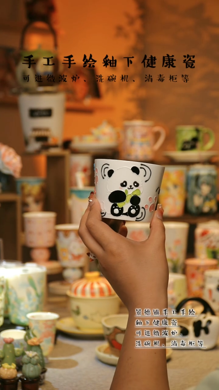 【闪购商品】杯陶瓷景德镇高温釉下彩&A046