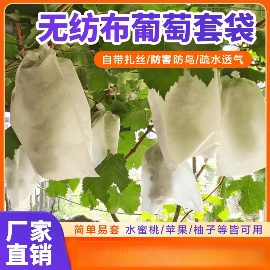 【抢！超值100个】自带抽绳葡萄水果套袋防鸟防雨网袋瓜果套袋驱鸟器商品图