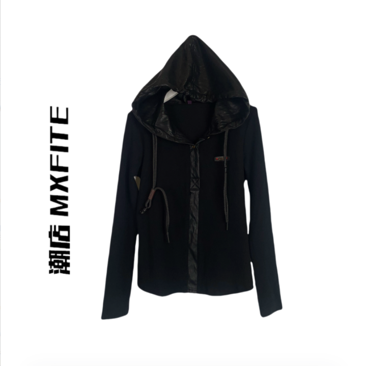 MXFITE潮店秋季新款潮酷连帽简约百搭休闲打底衫上衣（RDT4036）