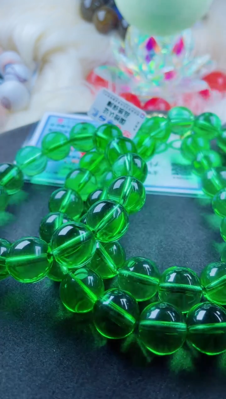 未镶嵌菱锰矿（红纹石）套链捷克石手串项链（一套）卡14