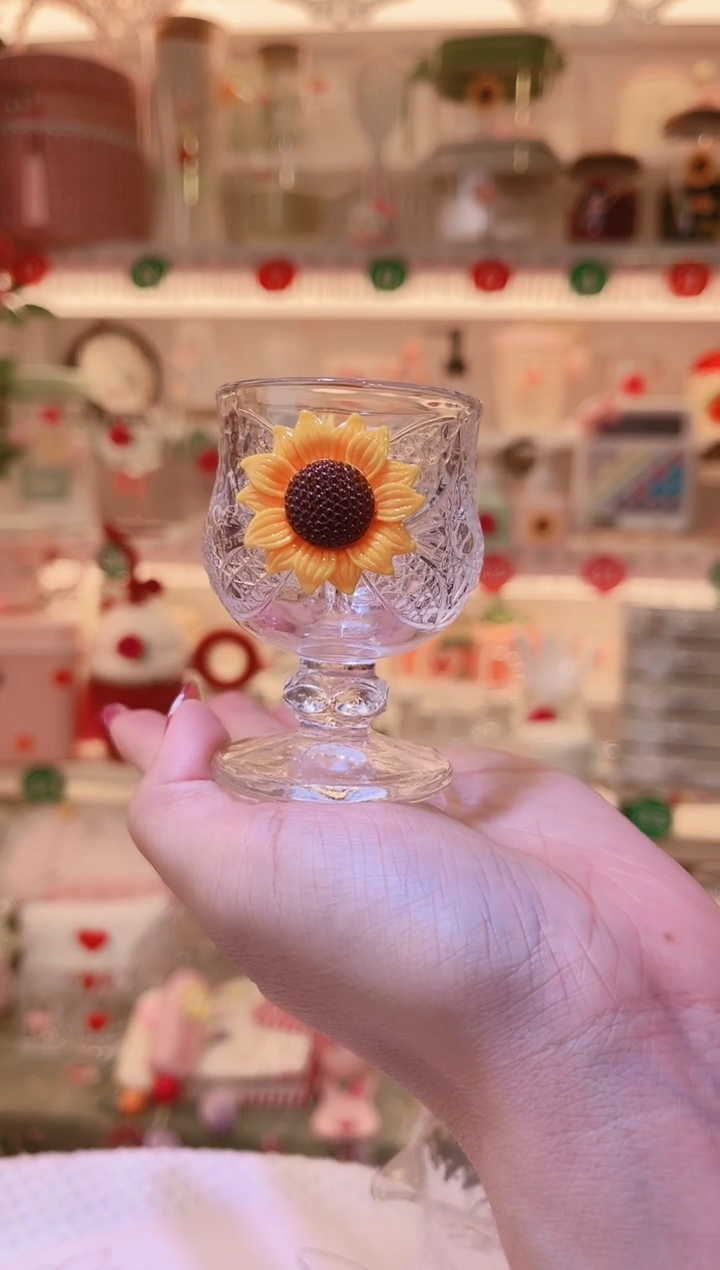 向日葵高脚白酒杯——手工制作品质好！