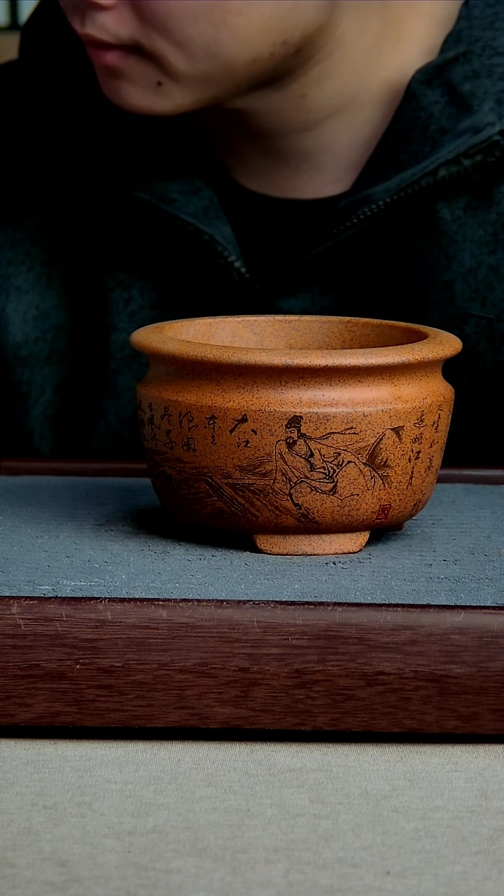 紫砂花盆12*8.5内径紫砂花盆