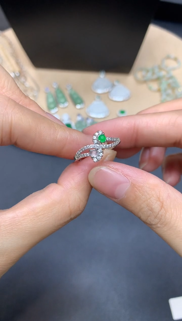 【闪购商品】翡翠戒指银S925镶嵌蛋面【无服务费】