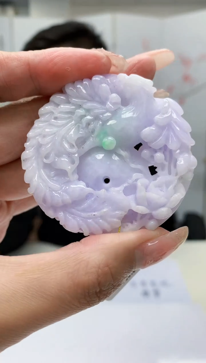 【闪购商品】定制翡翠未镶嵌5152MM-毛货挂件161