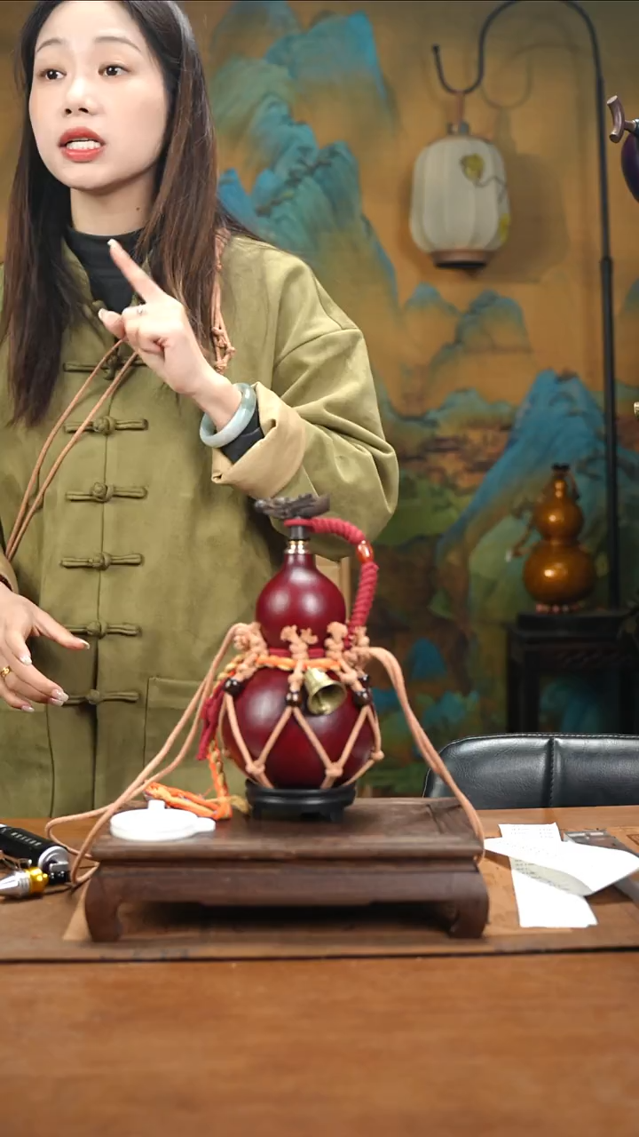 YW019复古网兜款天然酒葫芦（一物一拍）