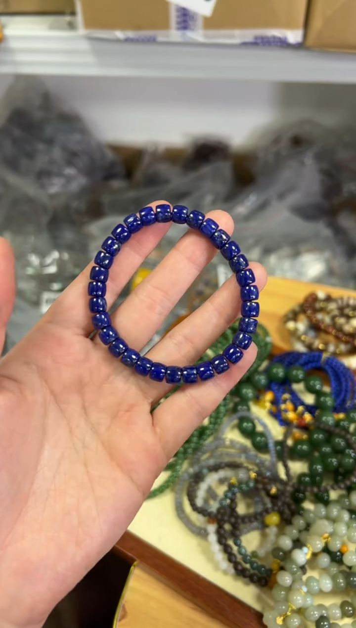 【闪购商品】青金石手链未镶嵌青金石精工大直切手链