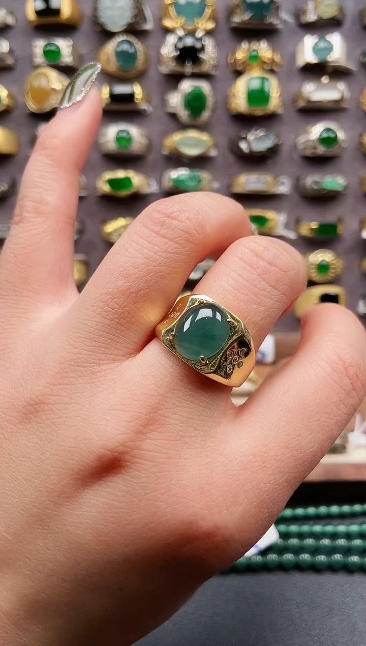 未镶嵌戒指翡翠纯天然A货翡翠男戒