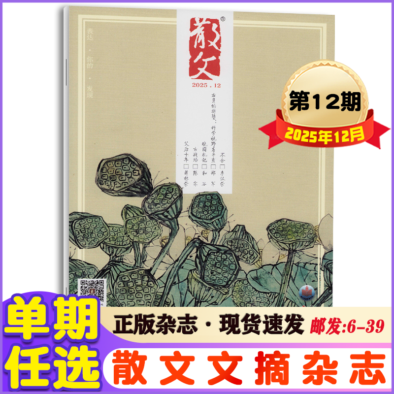 散文杂志2025年1-12月+23年1-12月期刊杂文选刊微型中短篇小说