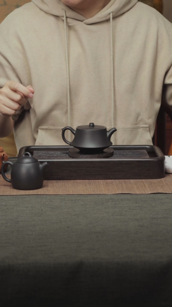 【闪购商品】紫砂茶壶老紫泥还原烧-柱础-170CC