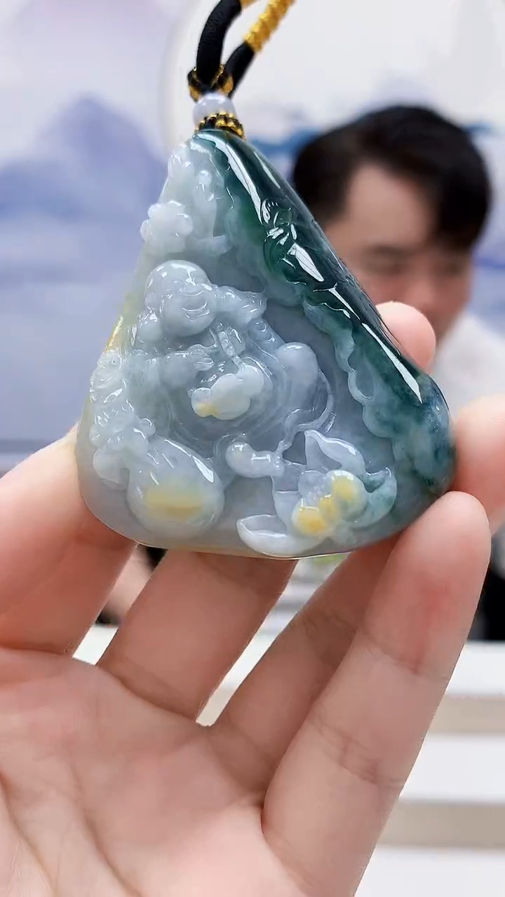 未镶嵌定制翡翠5060lr-毛货挂件22