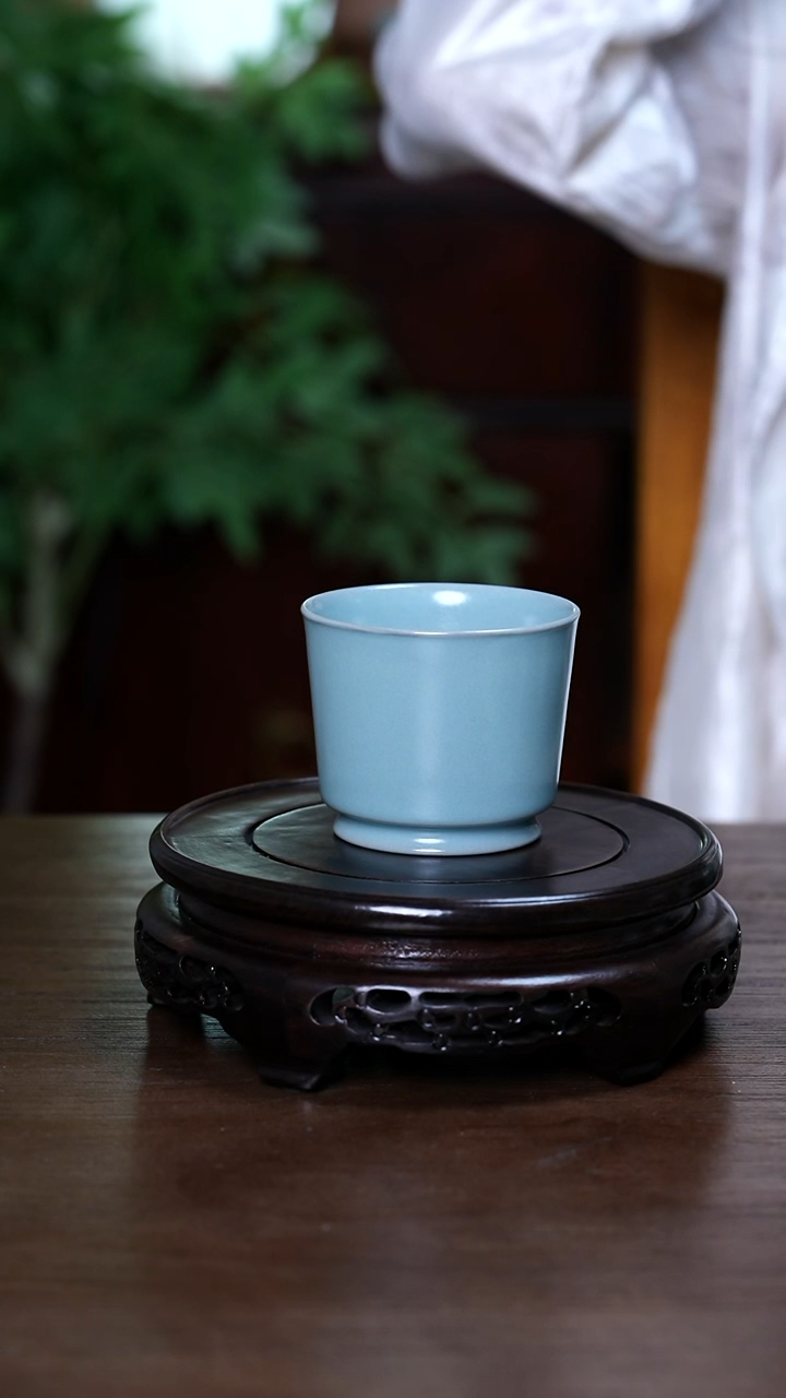 L·宝丰宋官窑原产地汝瓷融天杯