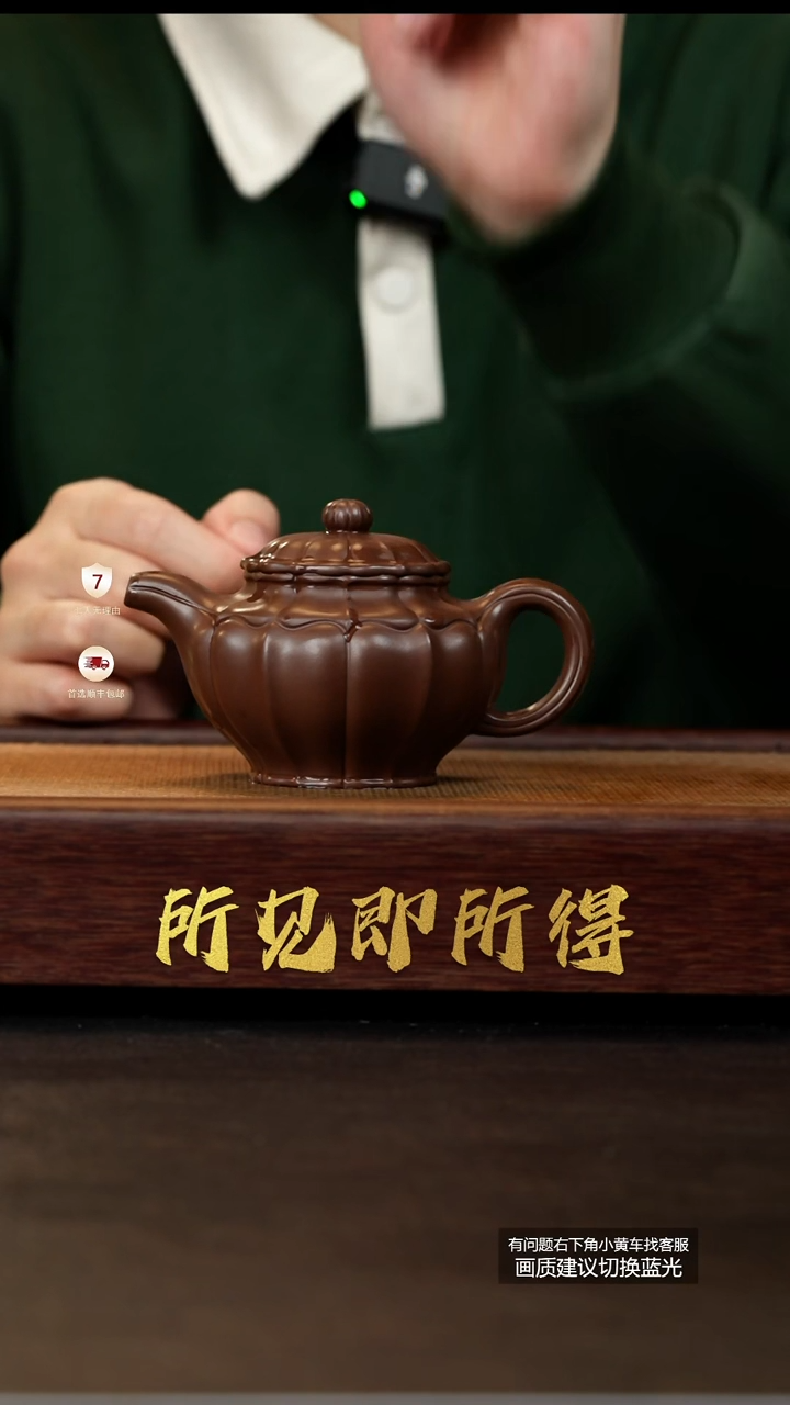 茶壶紫砂原矿深井底槽清筋纹掇只