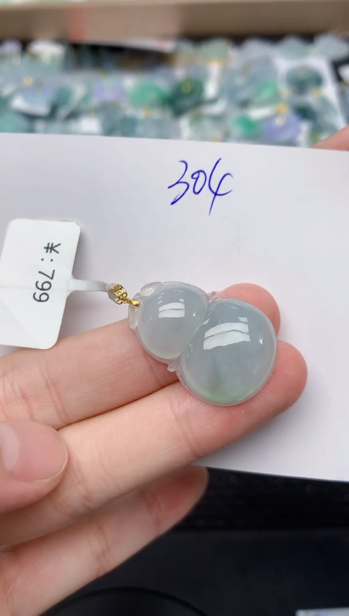 翡翠18K金镶嵌颈饰天然缅甸A货翡翠百元以上9元证书费自理