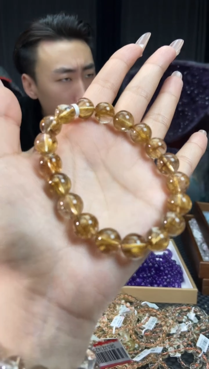 【闪购商品】发晶手链未镶嵌铜发晶钛晶花卡11m