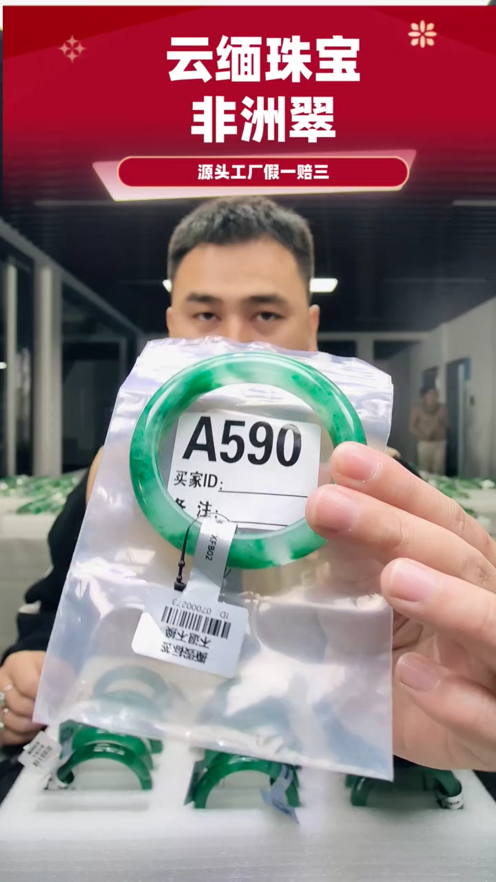未镶嵌手镯石英质玉（非洲翠）59圈口A590