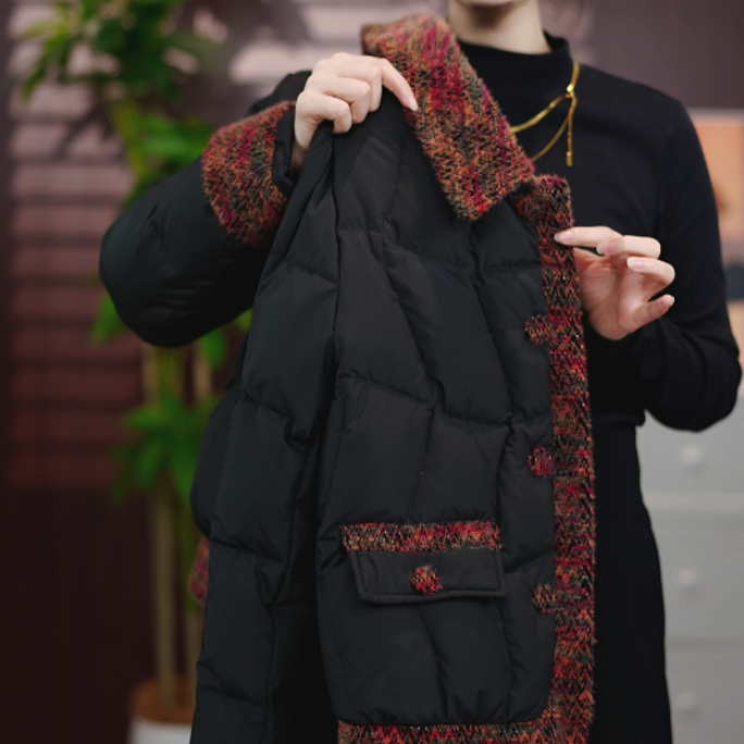 【进口品质】奈儿2025新款保暖气质鸭绒羽绒服外套d649静静