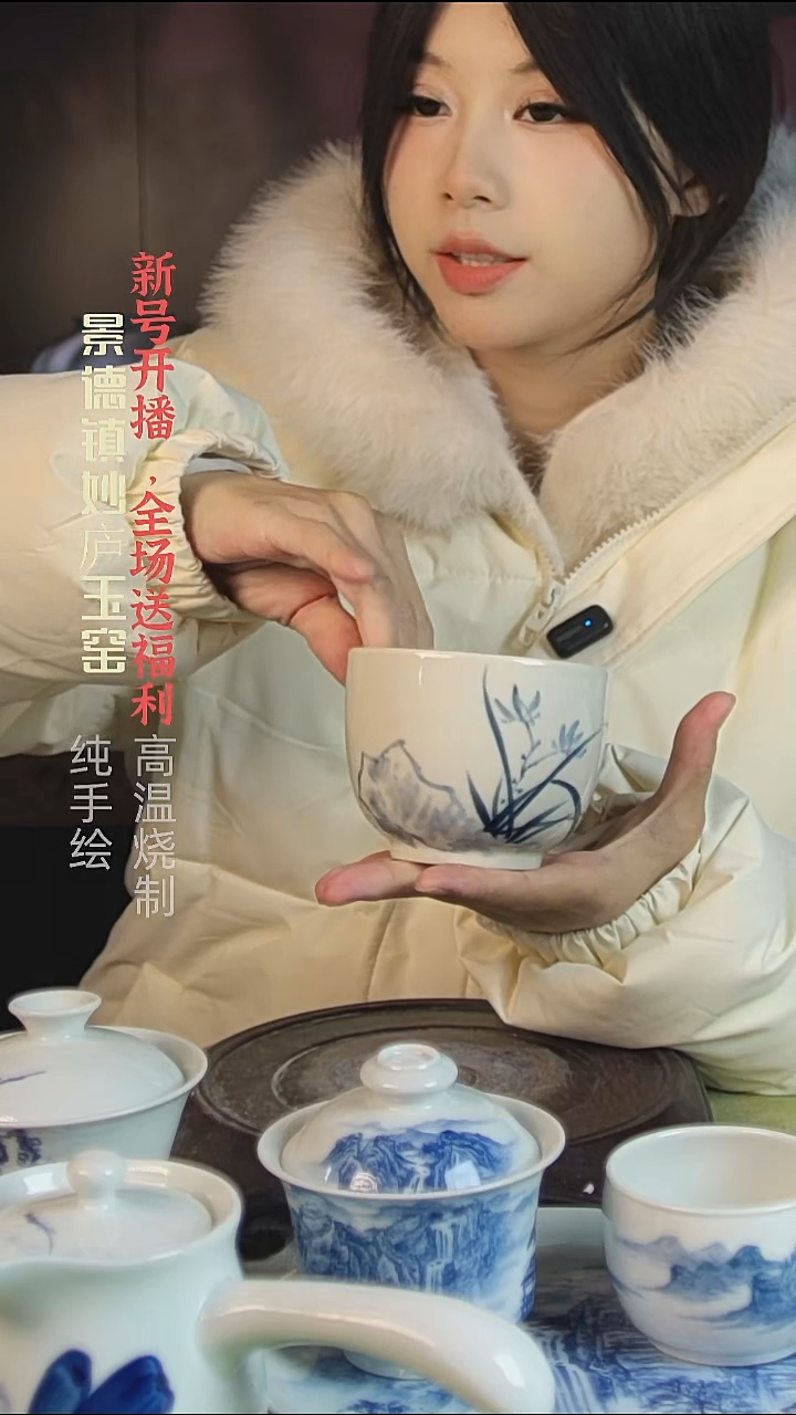 盘陶妙庐玉窑大缸杯微瑕