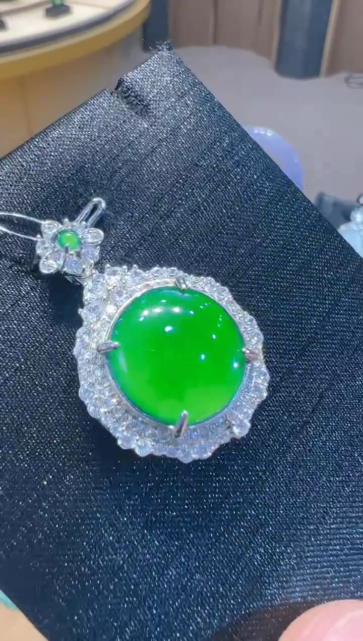 【闪购商品】翡翠吊坠(不含链)银S925镶嵌                 