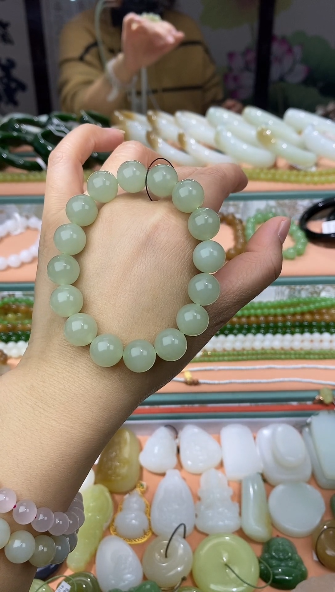 未镶嵌手串和田玉高冰底晴水手串卡12