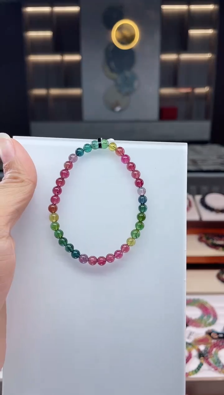 未镶嵌老矿碧玺单圈手串5mm+碧玺（多样性发一条）Q