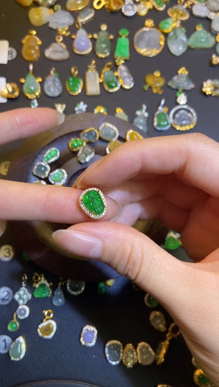 吊坠(不含链)银S925镶嵌翡翠1