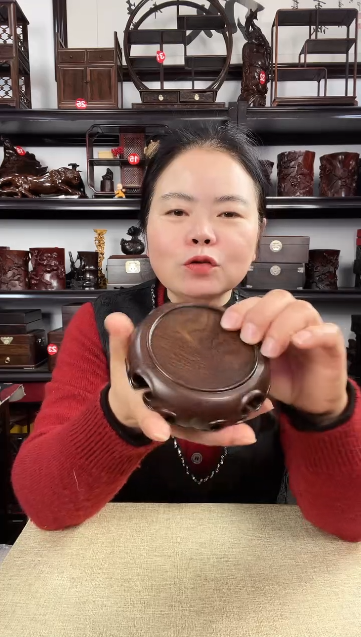 木小卷边圆老李红木工艺品